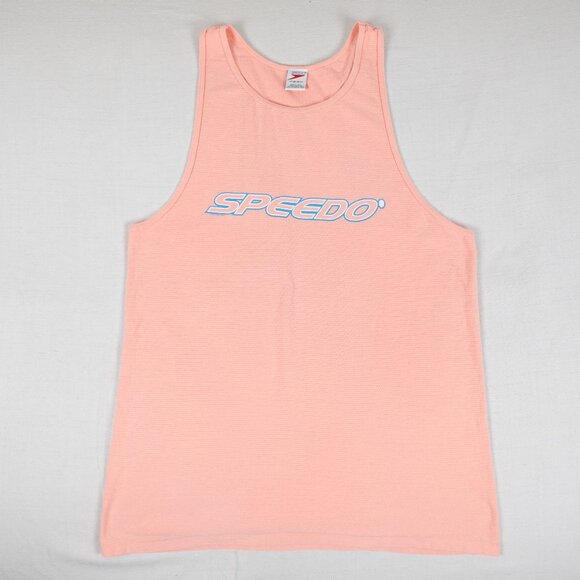 Vintage 90s Speedo Stringer Tank Top Adult Large Sleeveless Made in USA - Picture 1 of 7